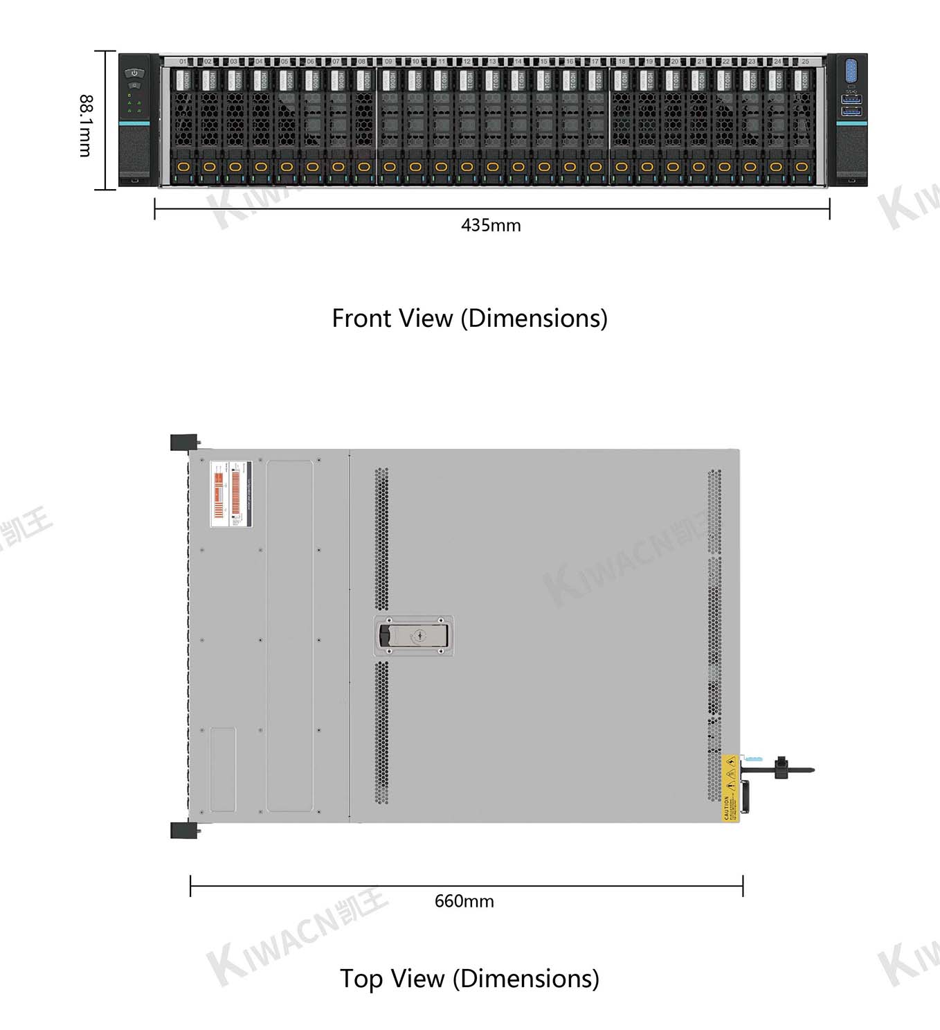 2u25 bay rack server chassis size