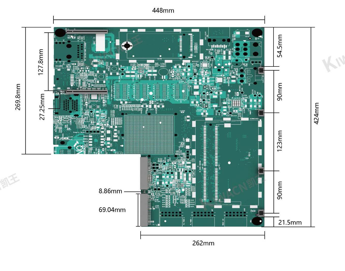 4u24 bay L shaped rack server chassis motherboard size