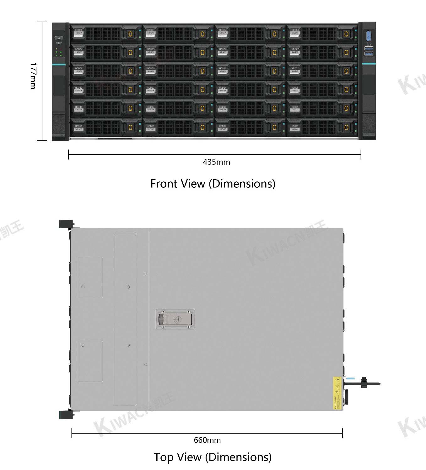 4u36 bay L shaped rack server chassis size