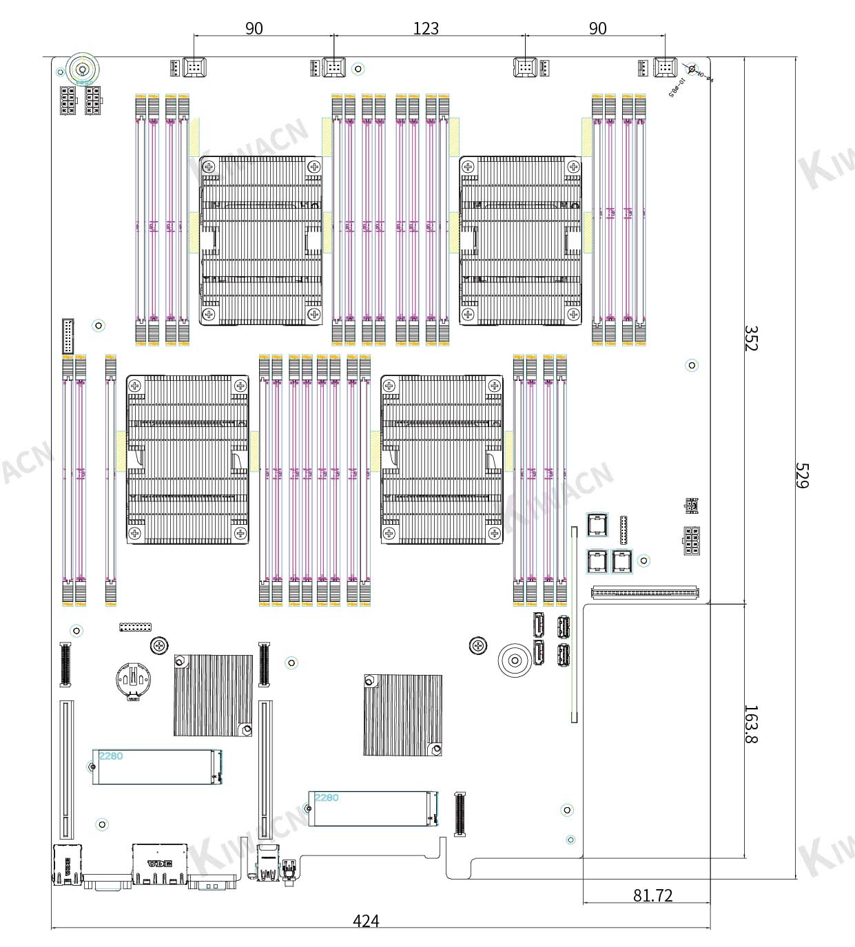 6u60 bay L shaped rack server chassis motherboard