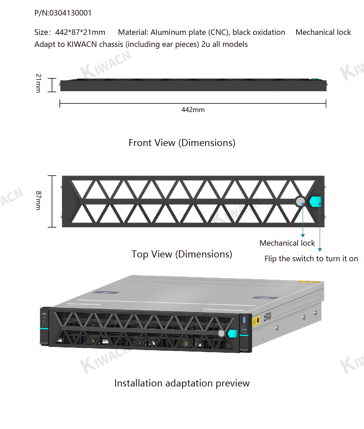 0304130001 server mask 2u specification