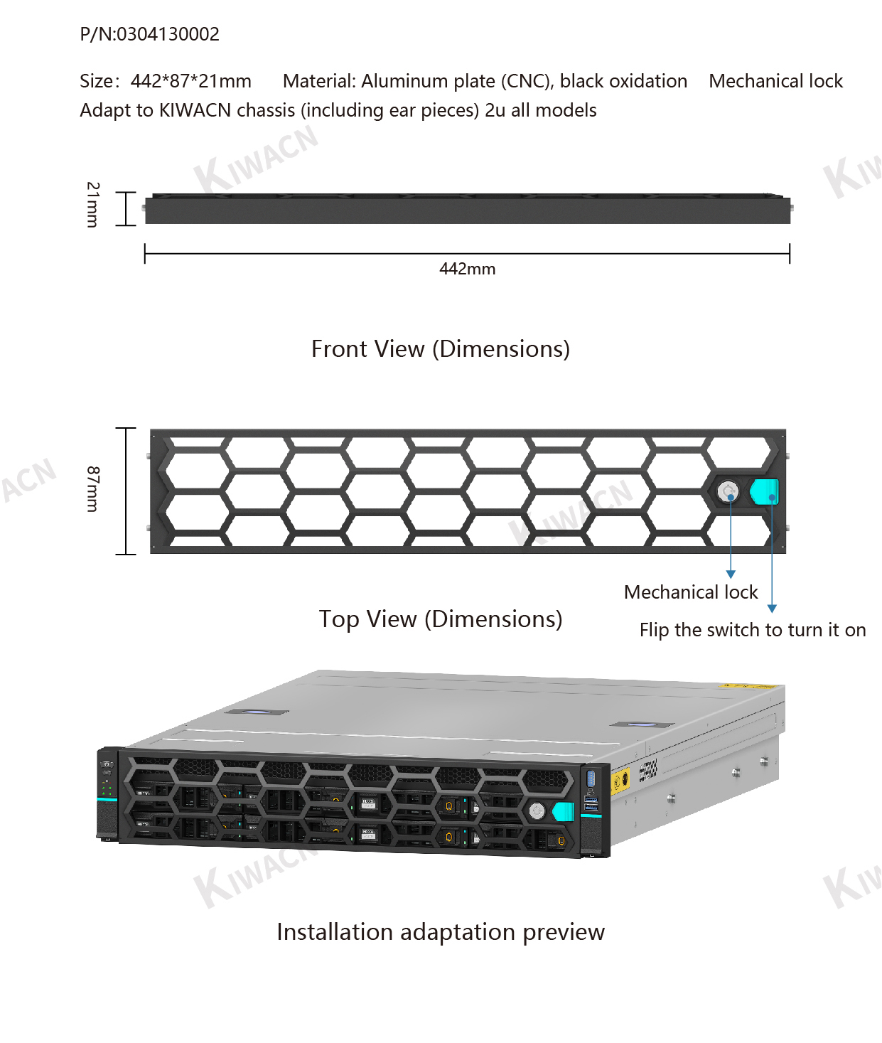 0304130002 server mask 2u specification